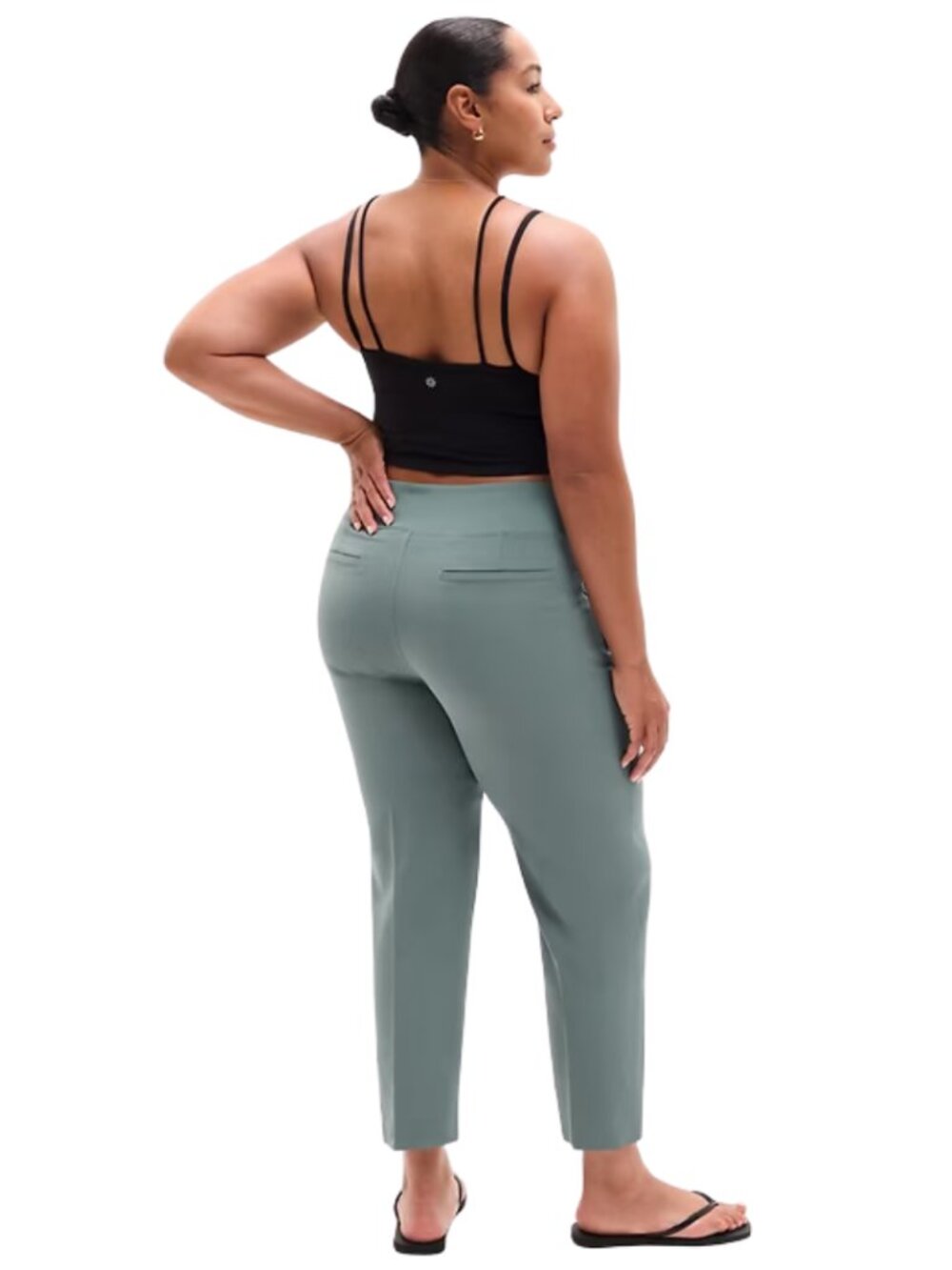 Athleta Endless High Rise Pant Botanical Bluish Gray Size 10P Petite - Picture 2 of 6